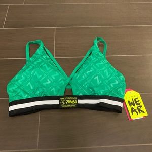 🆕 NWT Zumba Green M Bra Top